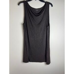 Eileen Fisher Sleeveless Drape Neck Top Charcoal Heathered‎ Top Size M